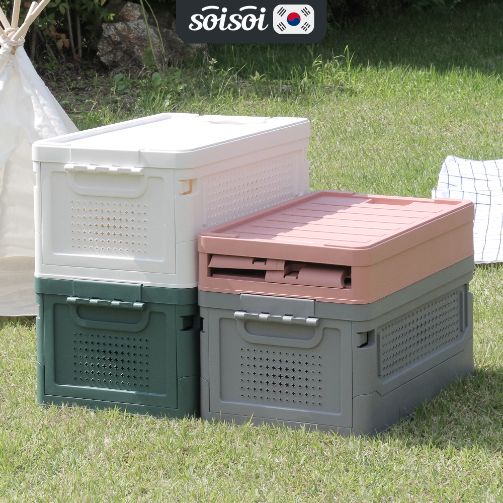 Thùng nhựa đựng đồ gấp gọn tiện lợi, có nắp đậy kín gấp gọn thông minh 35l thùng đựng đồ cốp sau ô tô, đồ chơi đa năng s