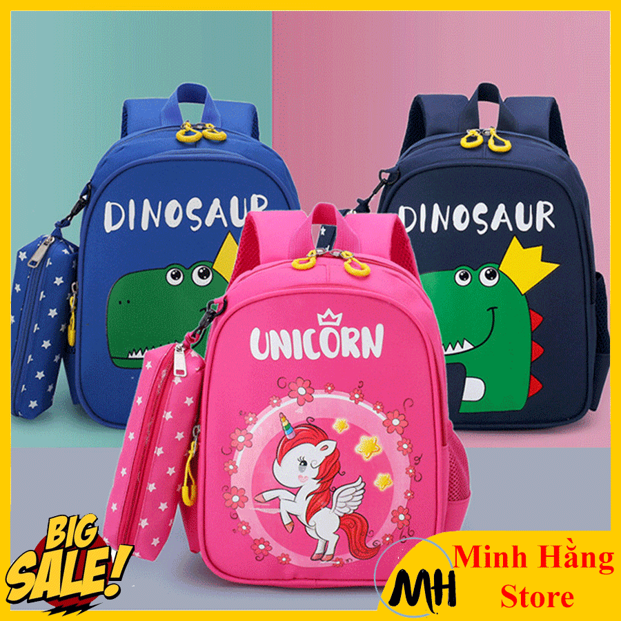 [LOẠI  XỊN- FORM ĐẸP] Balo Unicorn mầm non,balo mẫu giáo bé trai bé gái hình con vật dễ thương chống thấm nước