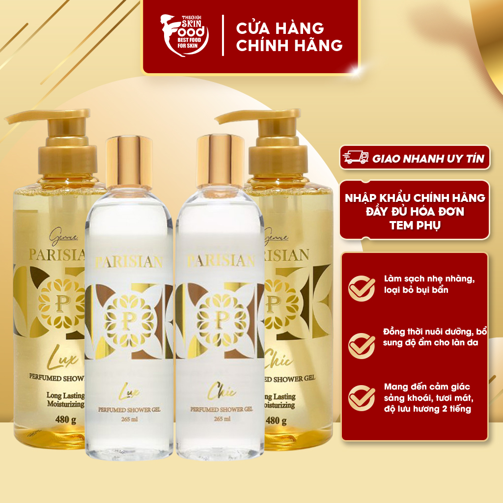 Sữa tắm hương nước hoa làm sạch, nuôi dưỡng da ẩm mịn parisian perfumed shower gel for her 265ml
