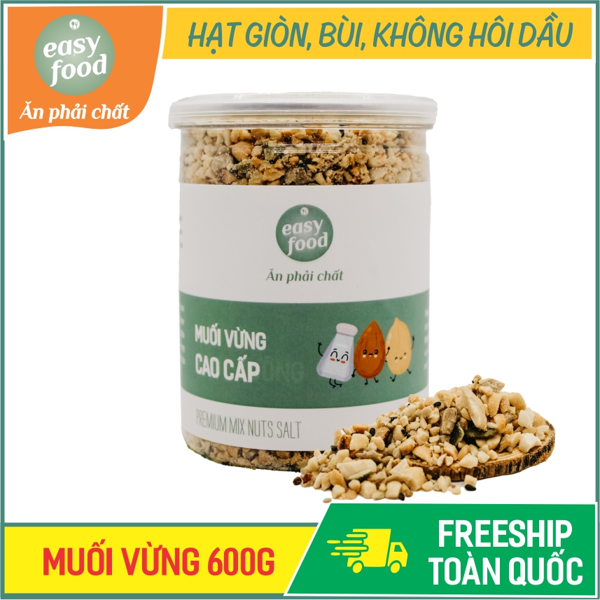 [Hàng đặc biệt] Muối vừng cao cấp 600gr - có trộn với hạnh nhân, óc chó, điều và hạt macca. Hàm lượng dinh dưỡng cực cao!