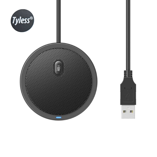  Micro thu âm đa hướng 360 độ để bàn TYLESS UM02 dùng cho họp hội nghị trực tuyến chân cắm USB có LED 
