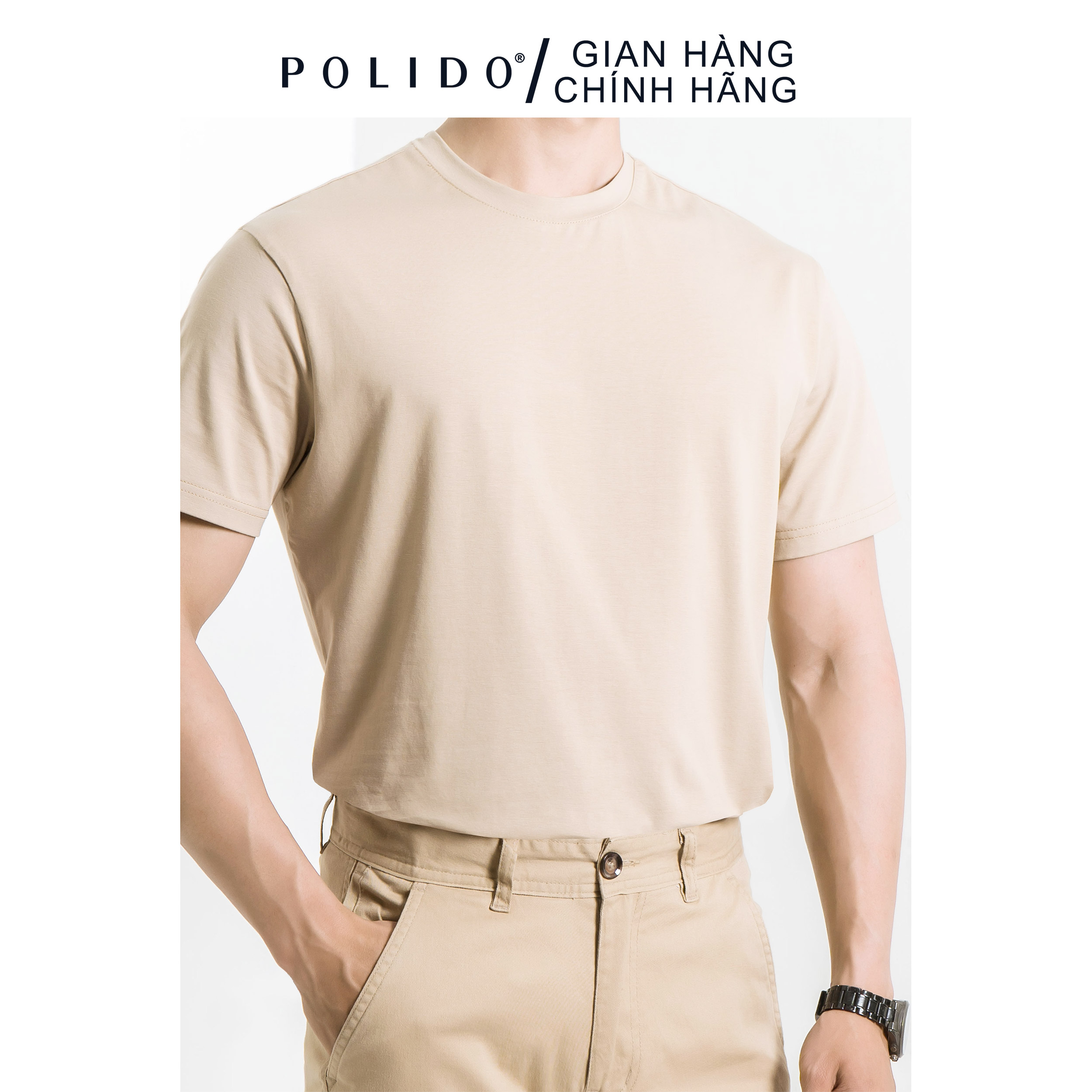 Áo thun nam trơn polido phong cách tối giản basic t-shirt