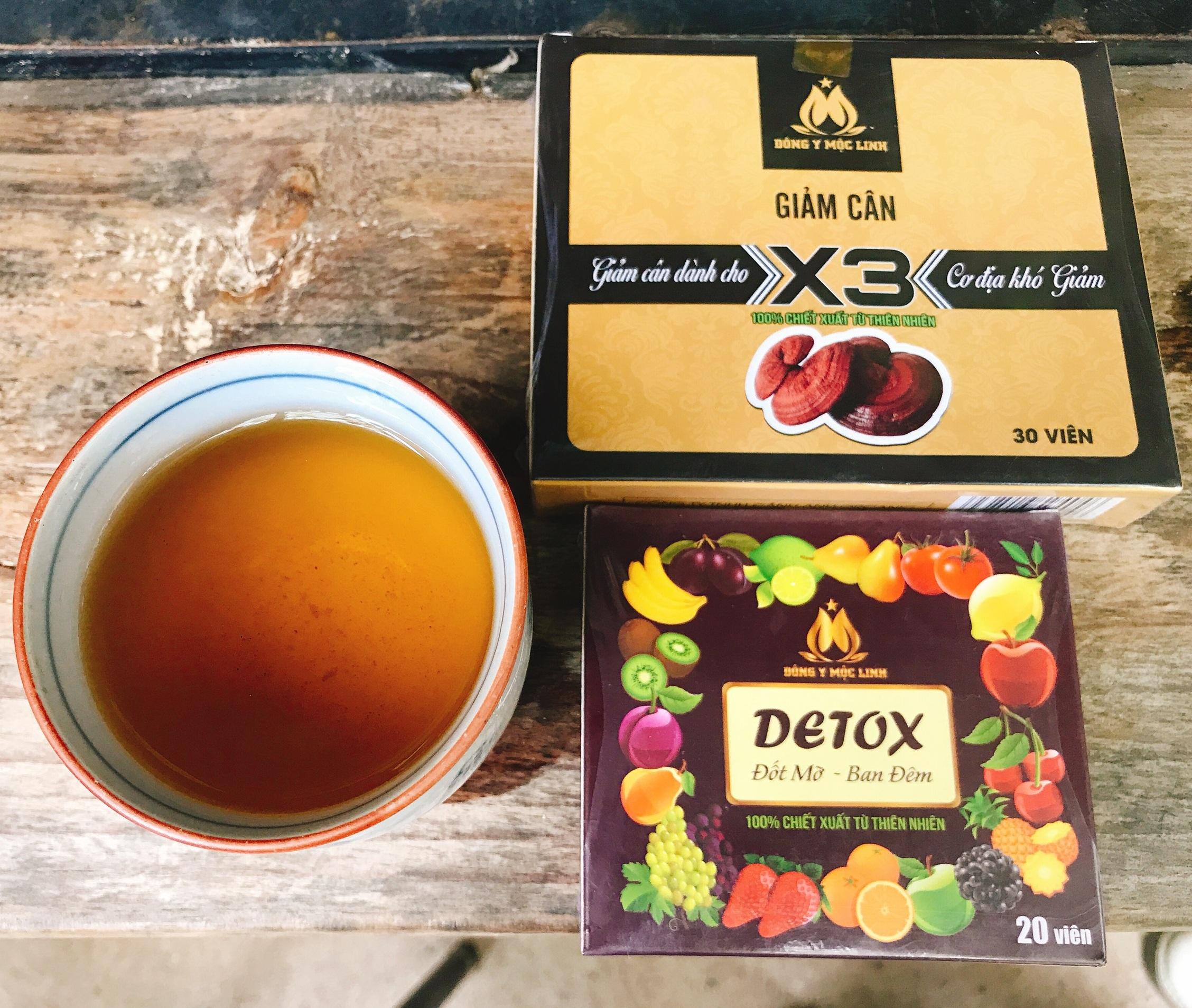 Giảm cân Slim X3 Đông y Mộc Linh + Tặng kèm 1 hộp viên tan mỡ ban đêm
