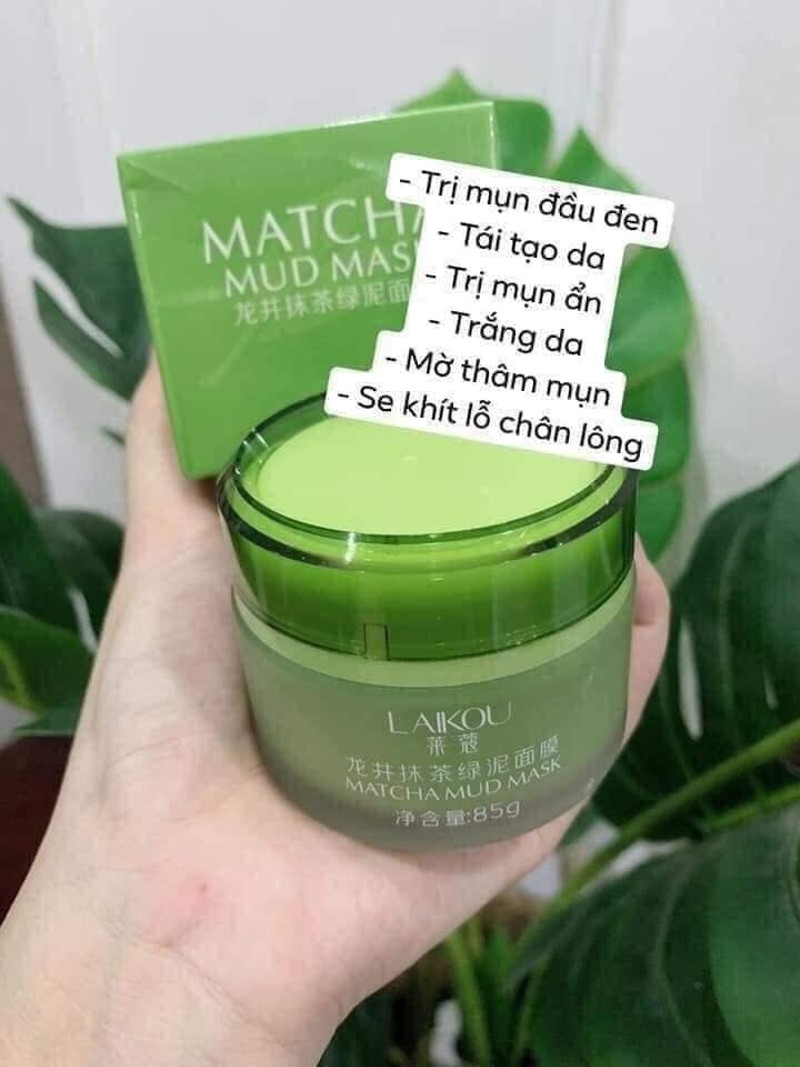 Mặt Nạ Trà Xanh Laikou Matcha Mud Mask, Mặt Nạ Bùn 5 Tác Dụng - Chính Hãng Nội Địa Trung 85g