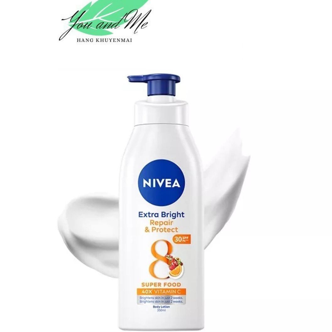 Sữa dưỡng thể dưỡng trắng Nivea giúp phục hồi & chống nắng (350ml)