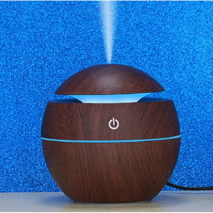 (XÃ HẾT KHO) Bình Khuếch Tán Tinh Dầu Vân Gỗ TRÒN Xông Phòng Giải Stress Cao Cấp Tặng Kèm 1 Lọ Tinh Dầu Thiên Nhiên