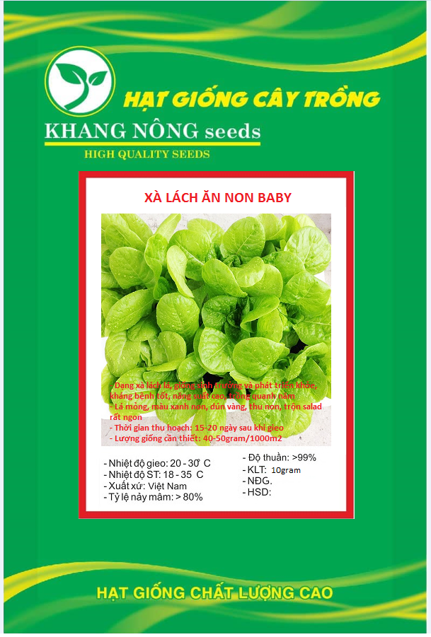 Hạt giống xà lách baby ăn non - Gói 10gram