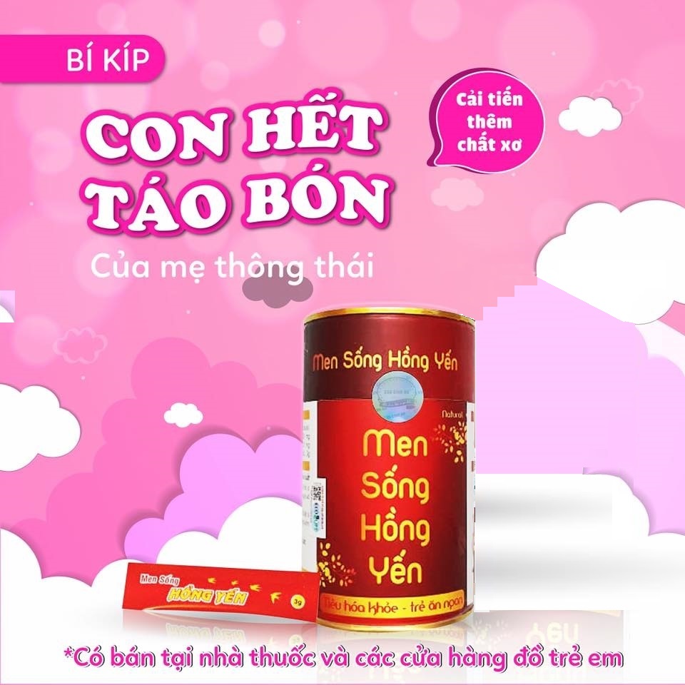 Men sống hồng yến Cầu Bình An. Bé hết táo bón, ăn ngon hấp thu, phát triển tốt, cải thiện rối loạn tiêu hóa (hộp 20 gói)