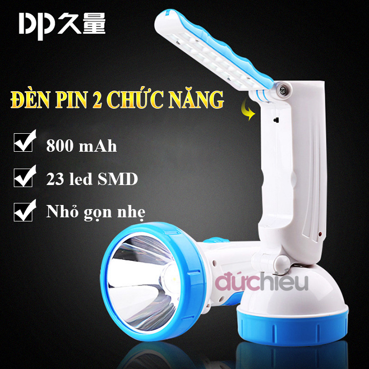 Đèn pin sạc siêu sáng DP-9029, đèn pin 2 chế độ, đèn pin kiêm đèn để bàn - Đức Hiếu Shop