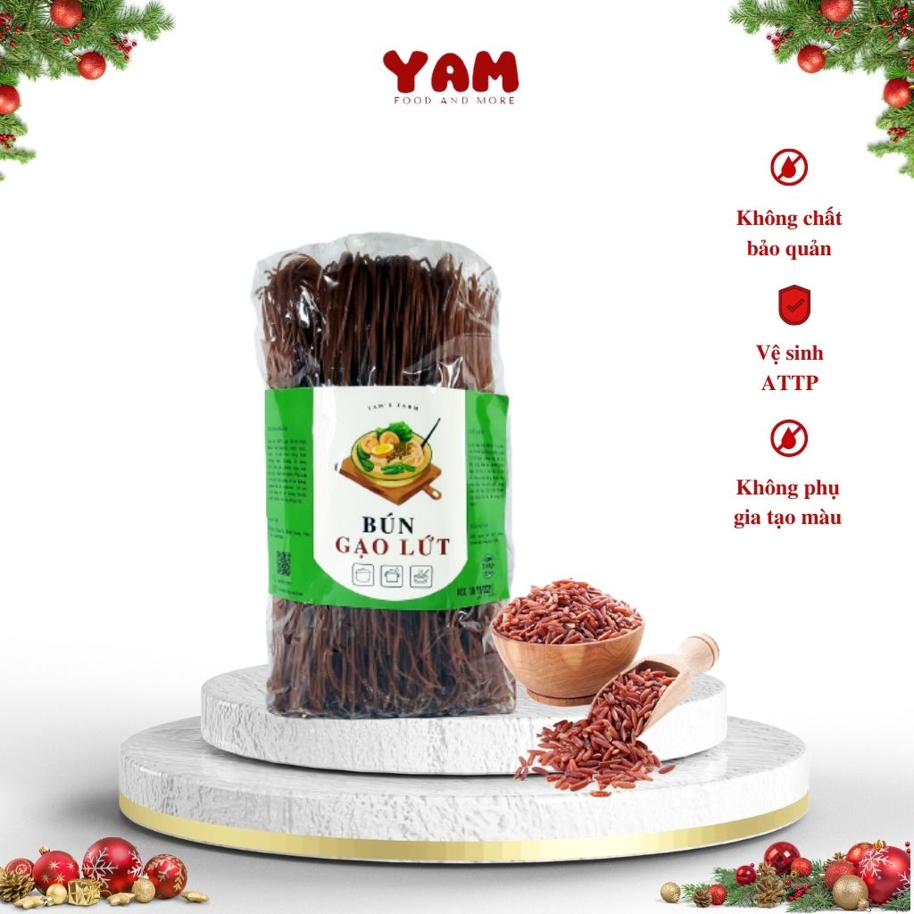1kg Bún Phở gạo lứt khô thực dưỡng loại ngon eatlean giảm cân Yam Farm YA001