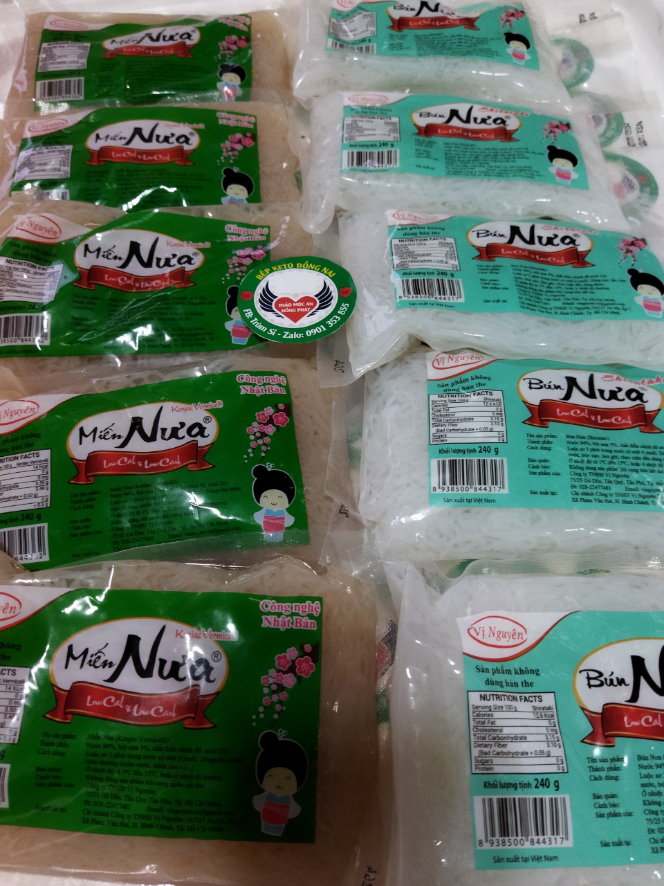 (240GAM )5 BÚN NƯA-5 MIẾN NƯA ĂN KIÊNG GIẢM CÂN KETO DAS LOWCARB