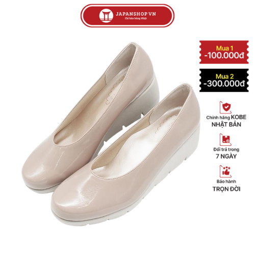 Giày búp bê đế xuồng nữ KOSU 39601 độn gót siêu nhẹ cao gót 5,5cm, giày công sở đế xuồng siêu êm chính hãng Nhật Bản