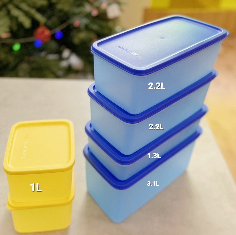 Set 6 hộp bqtp tupperware trữ mát và trữ khô modern