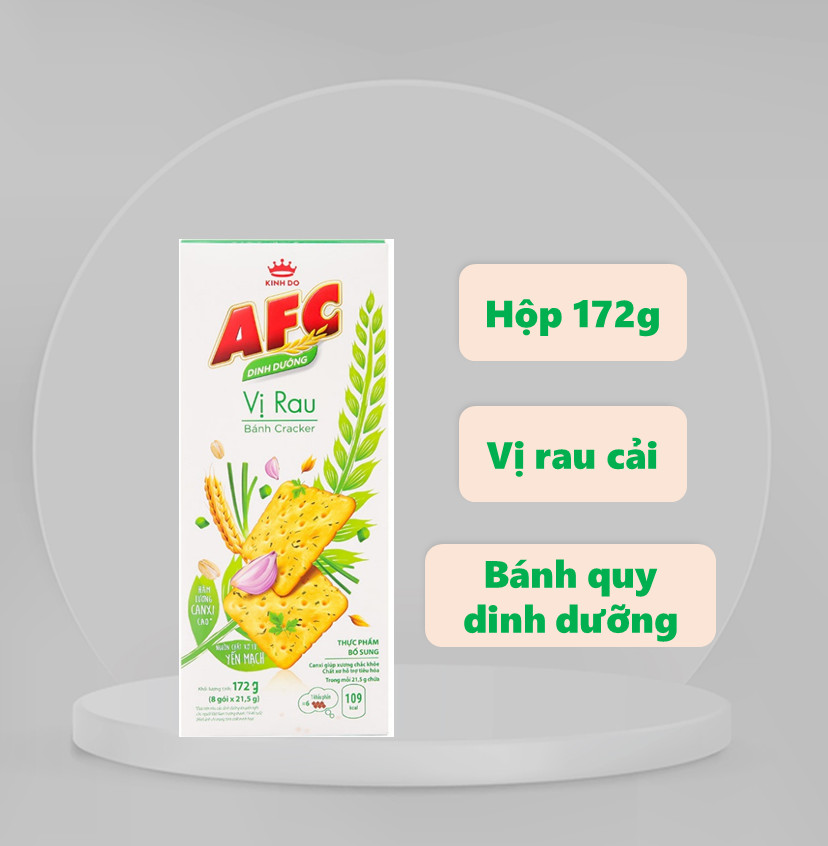 Bánh AFC dinh dưỡng vị rau cải 8 gói x 21.5g