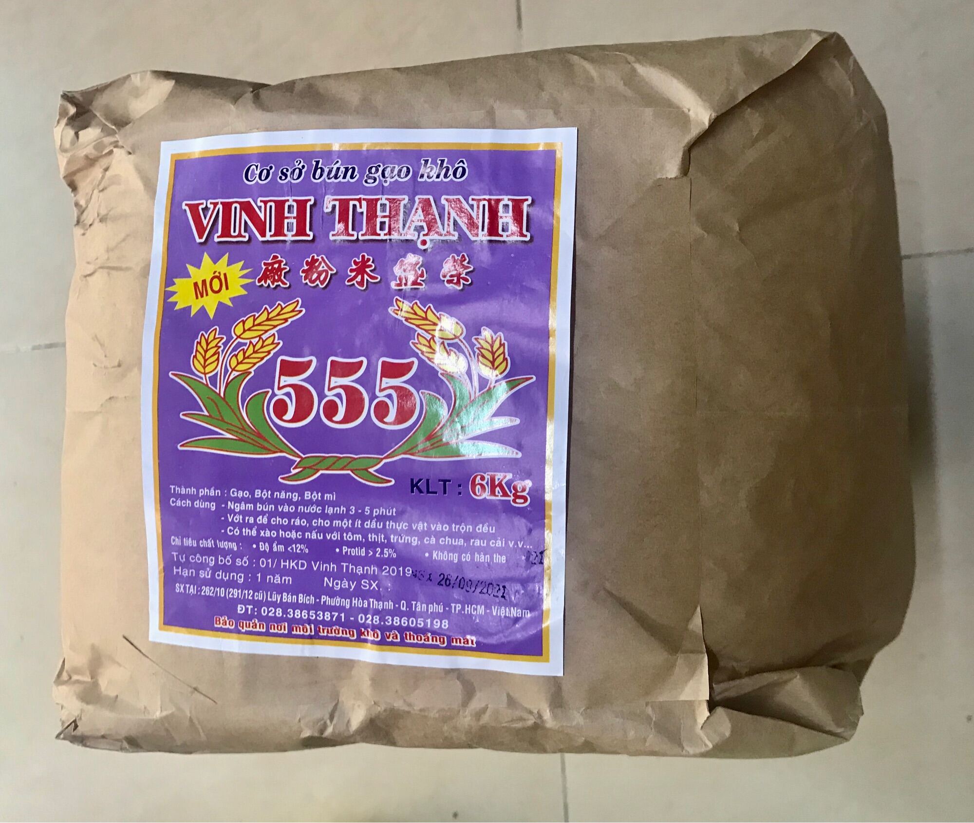 BÚN KHÔ VINH THẠNH 555 _CÂY 6KG