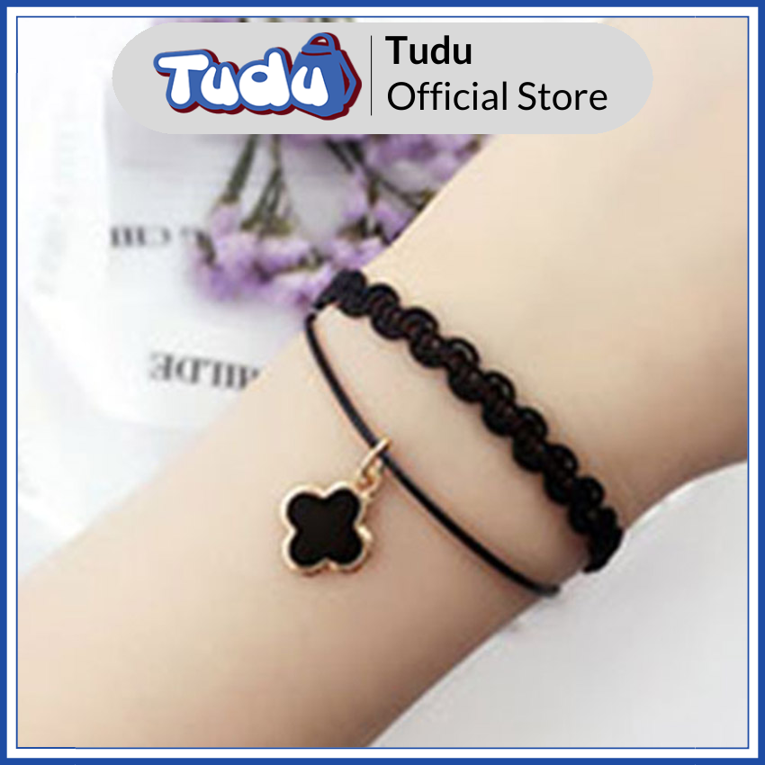 Vòng tay nữ kết hợp chocker da vintage hình cỏ may mắn, tam giác pk002