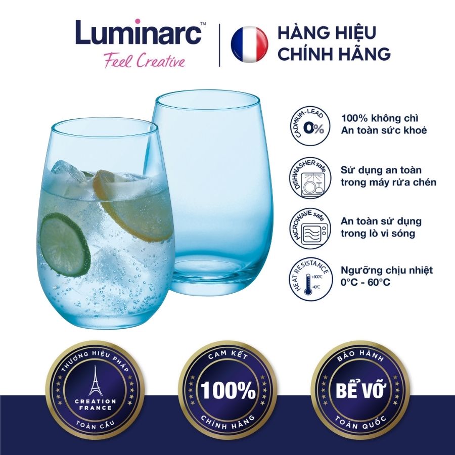 Bộ 6 ly thuỷ tinh luminarc maine sky blue