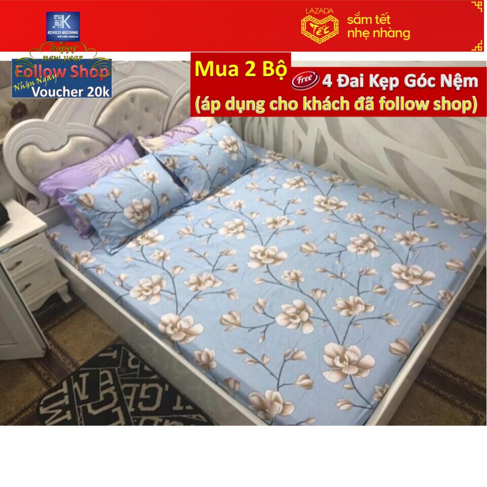 Bộ ga gối poly kovico hoa đỗ quyên 1m6x2m