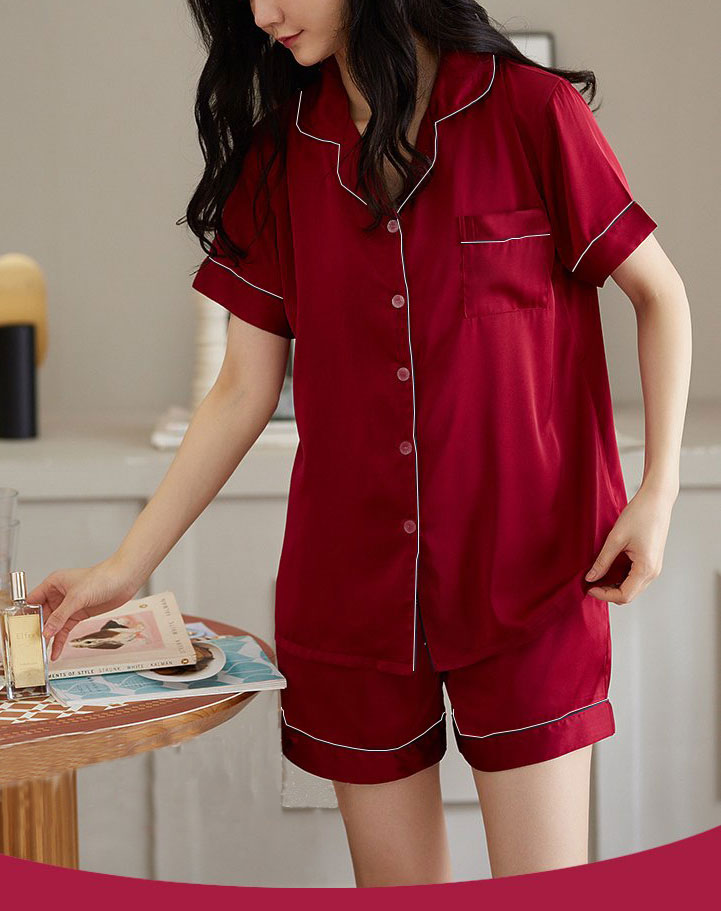 Bộ đồ pijama lụa latin đùi cao cấp, đồ bộ nữ cộc tay + quần đùi mềm mịn, thoáng mát có bigsize