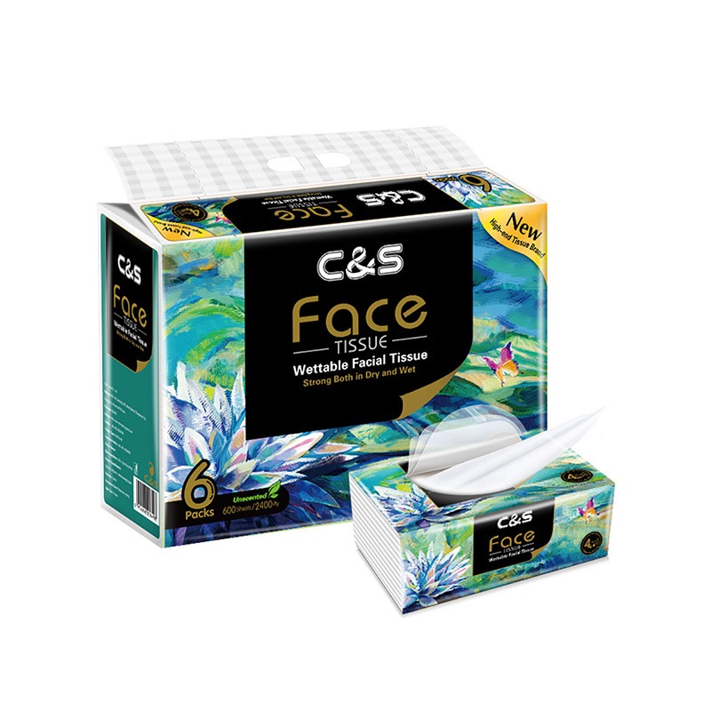 GIAO HỎA TỐCLốc 6 gói giấy lau mặt Face cao cấp - 4 lớp - mịn màng
