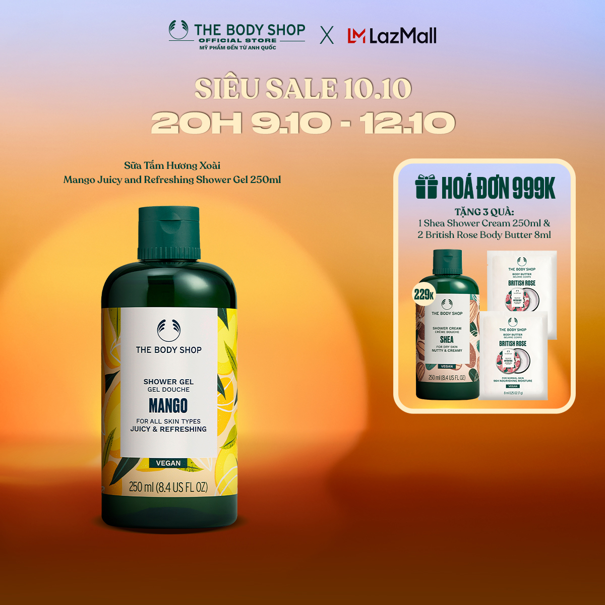 Sữa Tắm Hương Xoài Mango Juicy and Refreshing Shower Gel 250ml The Body Shop