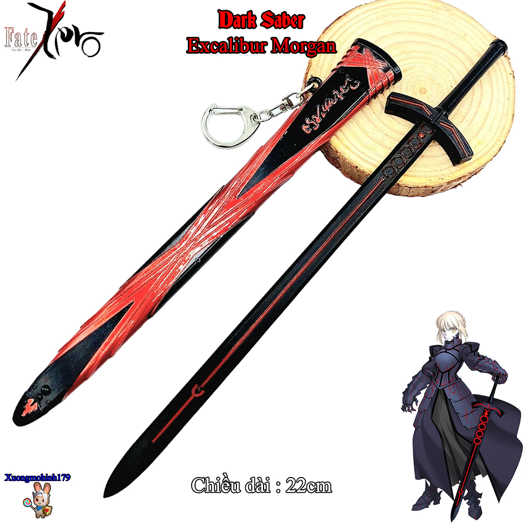 Mô hình Fate Stay Night Dark Saber Alter Excalibur Morgan kim loại 22cm
