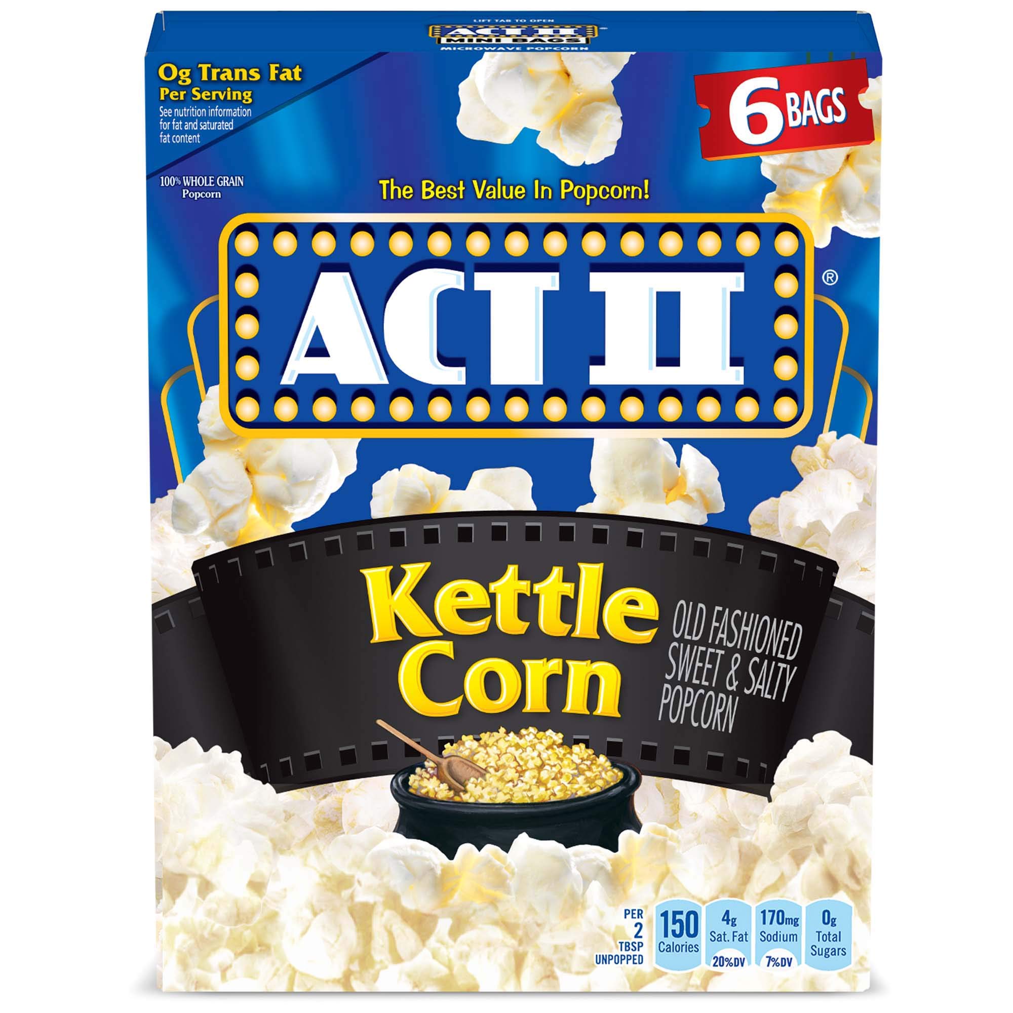 Bắp nổ act ii - kettle corn 3 gói 78g