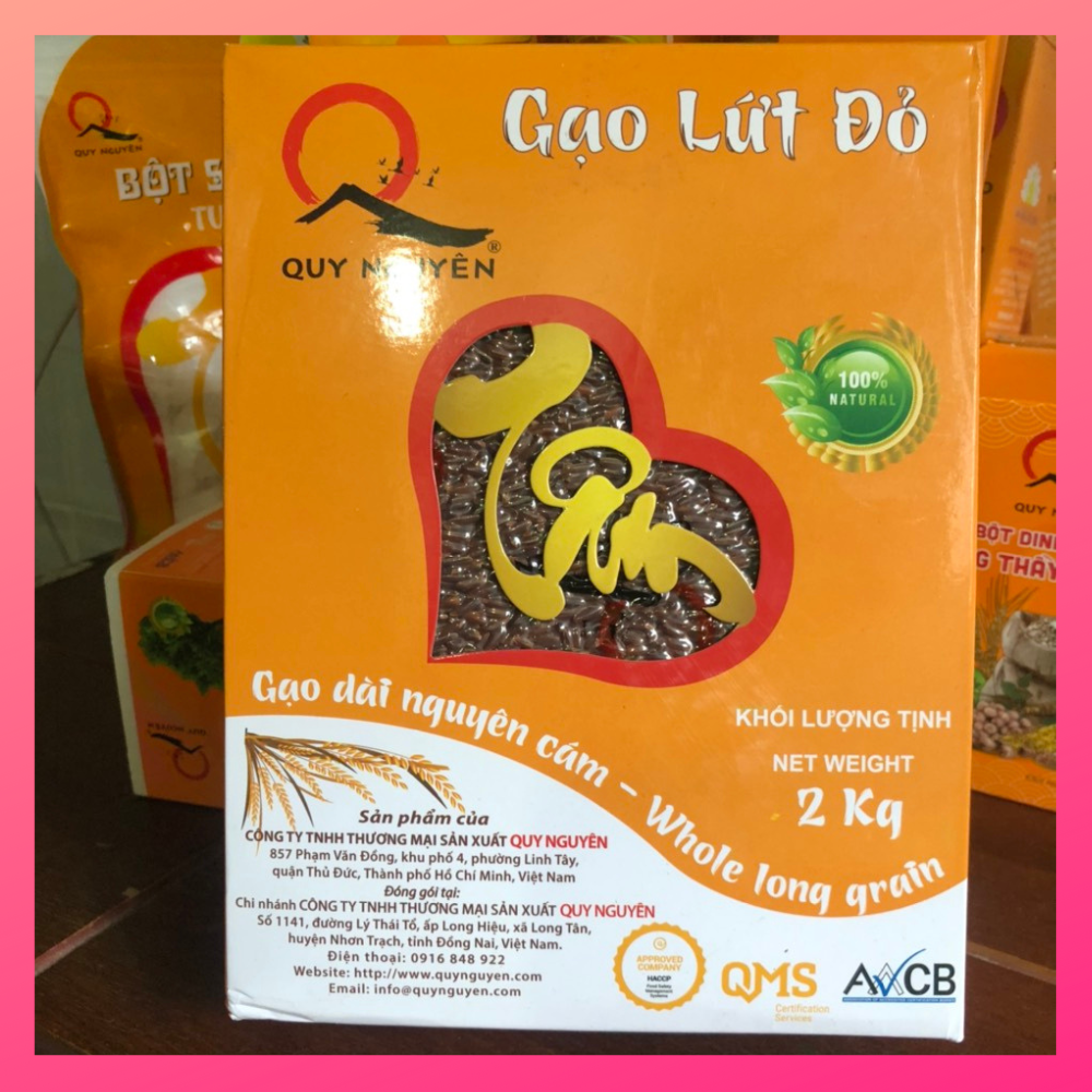Gạo lứt đỏ Quy Nguyên hộp 2kg