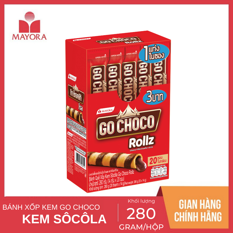Bánh quế go choco rollz 280g