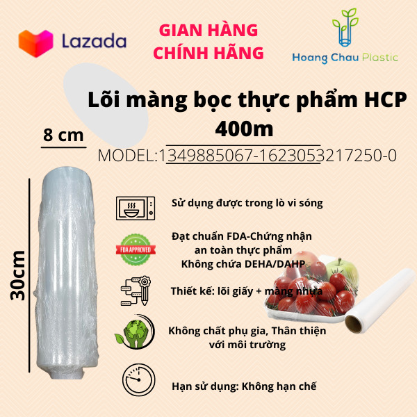 [HCM] Lõi Màng Bọc Thực Phẩm 30cm x 400m Nhựa PE, Dùng Được Cho Lò Vi Sóng An Toàn Thân Thiện Với Môi Trường