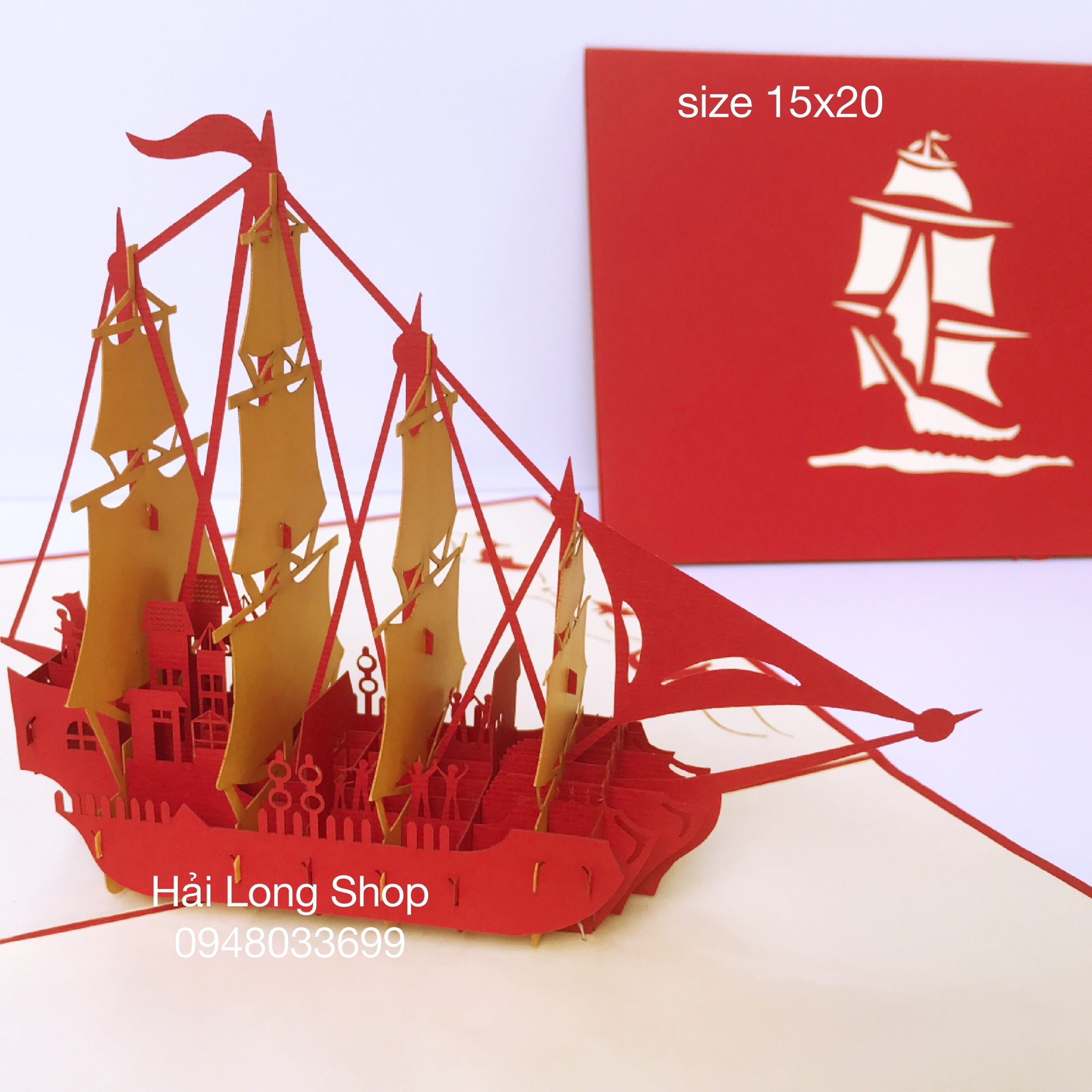 Thuyền 10 - boat - thiệp 3d