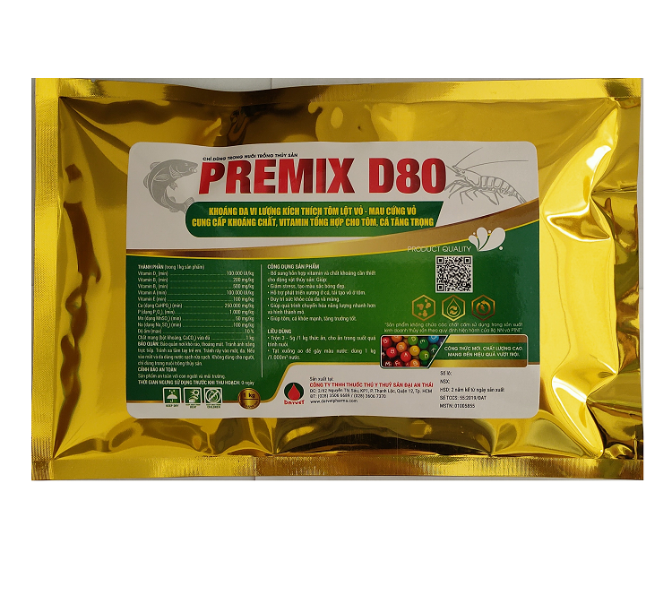 [HCM]BỔ SUNG KHOÁNG CHẤT VÀ VITAMIN CHO TÔM CÁ : GIẢM STRESS KHỎE MẠNH VÀ TĂNG TRỌNG NHANH// PREMIX D80 (Gói 1kg)