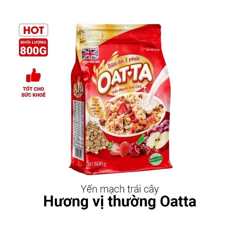 Ngũ cốc yến mạch trái cây oatta 800g