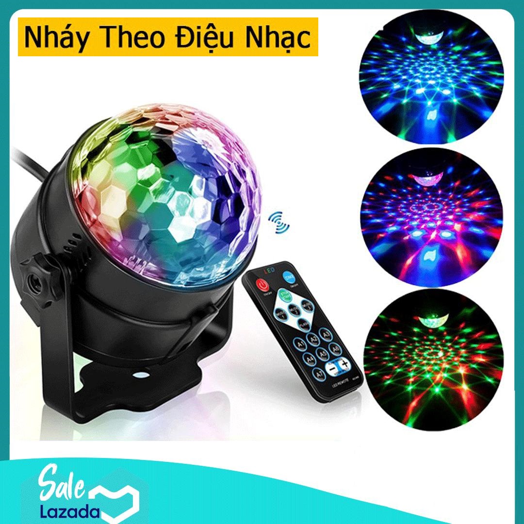 ĐÈN LED VŨ TRƯỜNG 7 MÀU CẢM ỨNG ÂM THANH kích thước 9x8.6cm [ LED Chớp theo nhạc Đèn LED trang trí Karaoke bar sân khấu các buổi tiệc dã ngoại...]