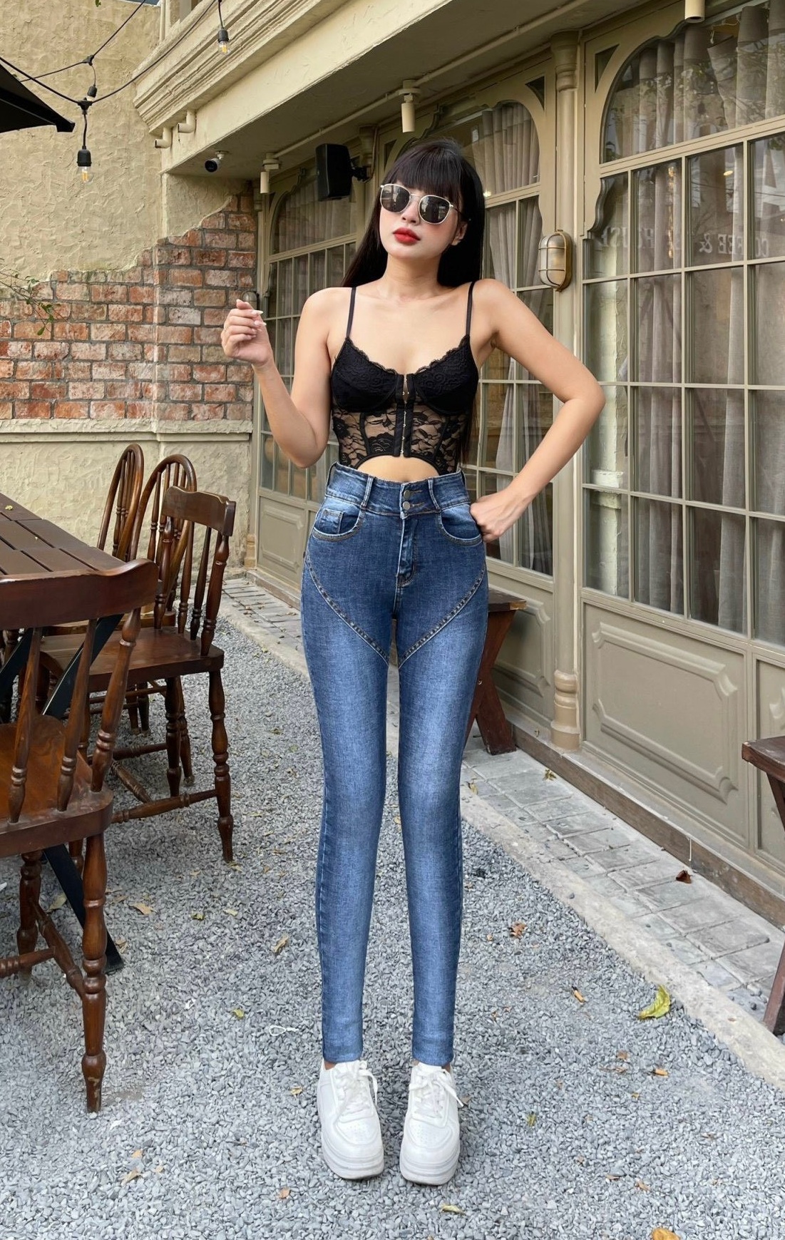 Quần jeans nữ lưng cao tôn dáng đẹp store 257