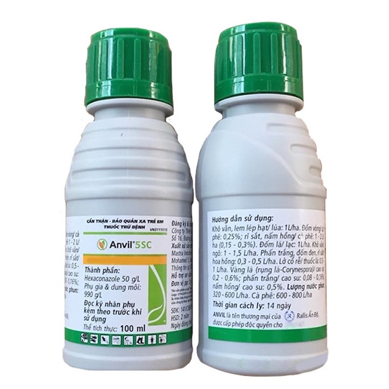 Sản phẩm trừ bệnh Anvil 5SSC chai 100ml- Syngenta Sạch nấm bệnh cho Hoa hồng, Mai vàng, bon sai..
