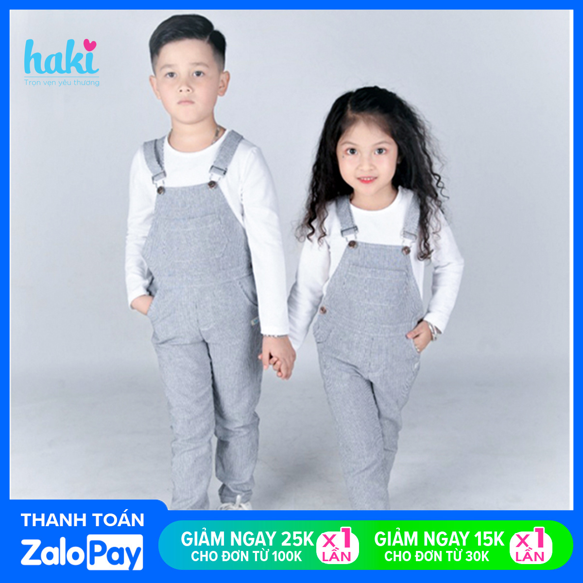 Quần yếm cho bé trai bé gái HAKI, quần yếm chất liệu Linen cao cấp cho bé 10-26kg, hàng chính hãng, xuất khẩu HK040; qu