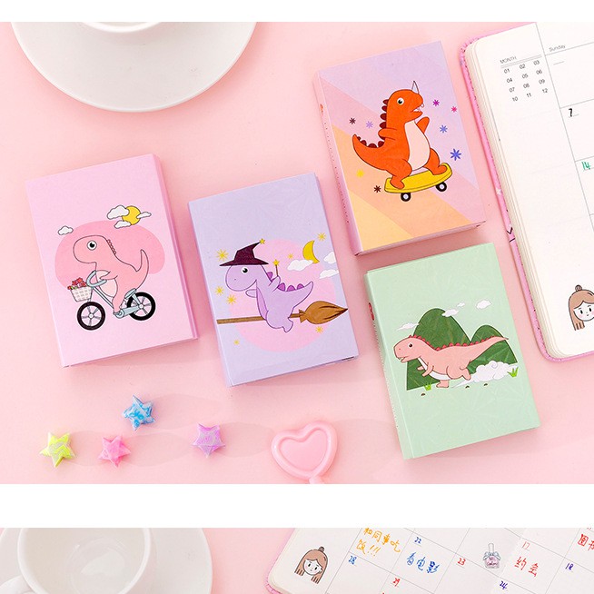 Sổ tay note ghi chú khủng long 4 mẫu dễ thương - Xấp 240 tờ giấy ghi chú cute - Corgi Shop