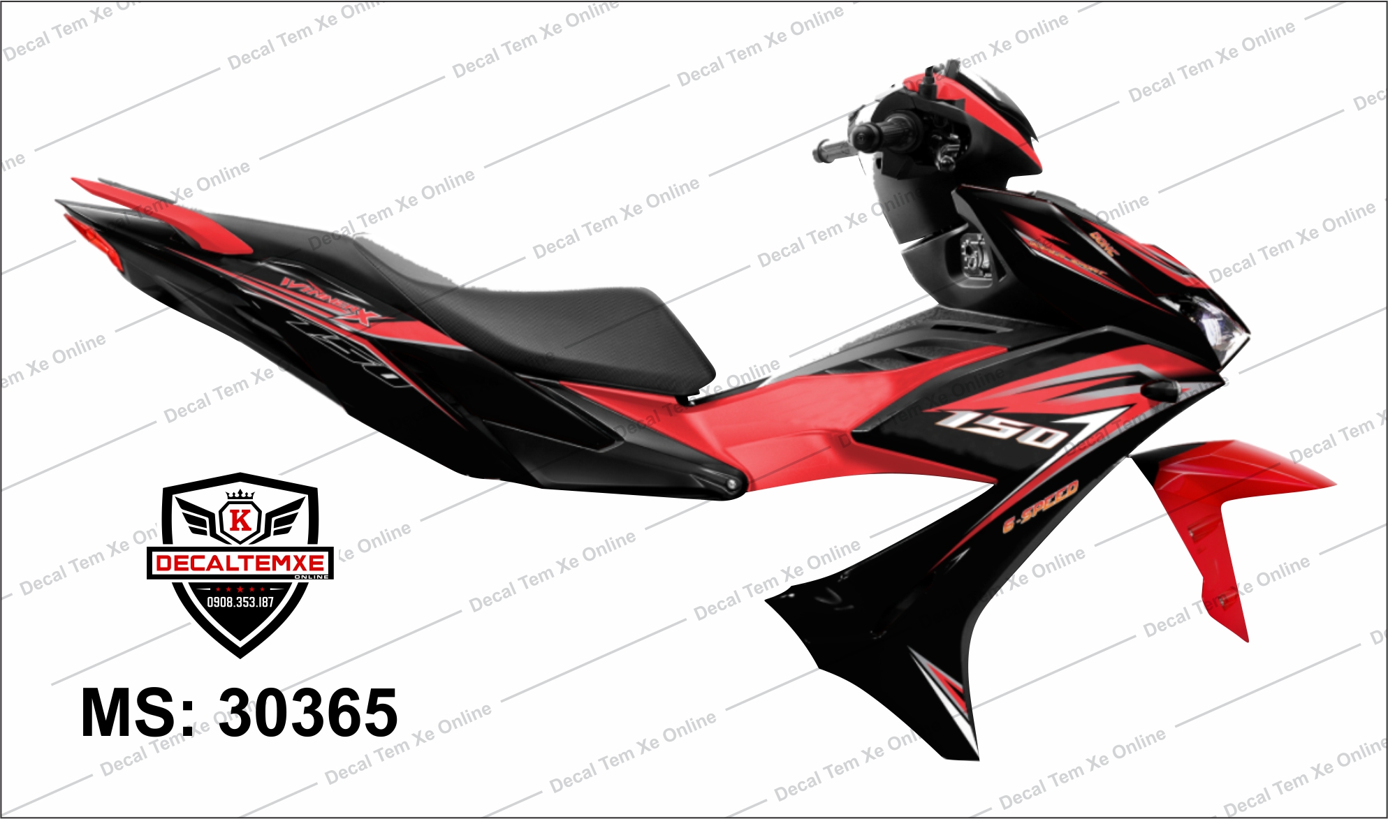 Tem Winner X 150 dành cho xe màu đen