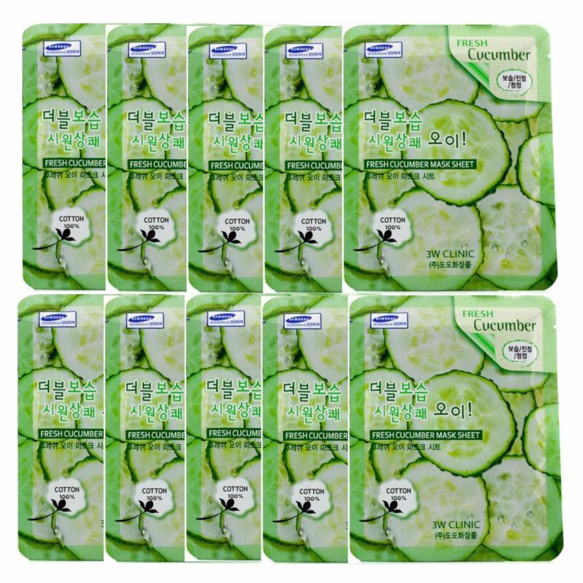 COMBO 10C Mặt Nạ Dưa Leo Dưỡng Da 3W Clinic Hàn Quốc