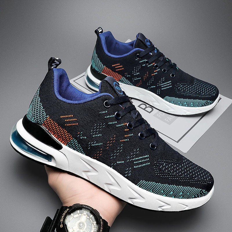 Giày nam sneaker đế đệm khí kẻ chấm bi kiểu dáng thời trang
