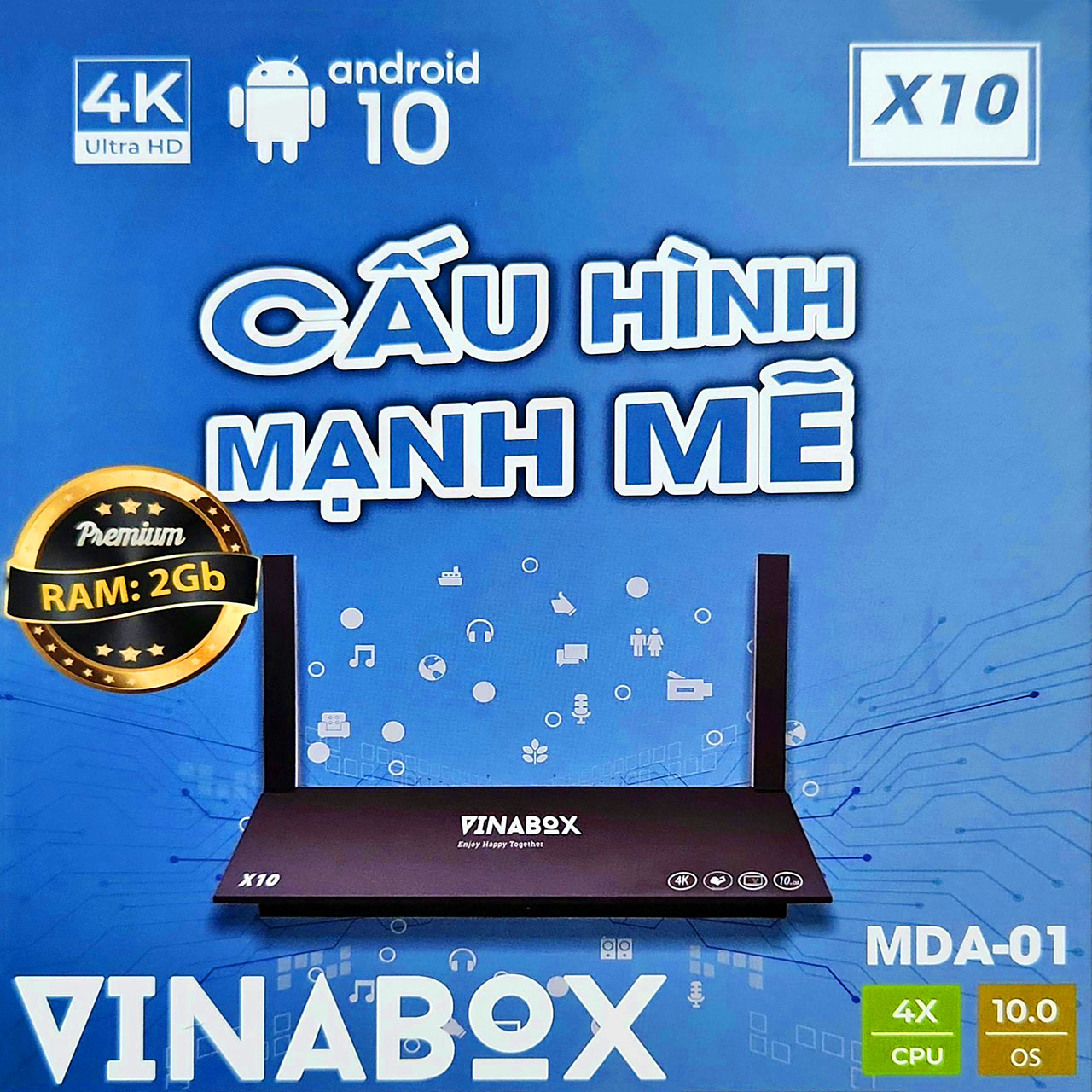Android tv vinabox x10, ram 4g rom 32gb, android 10.0 bản mới 2023 mới xem truyền hình miễn phí, youtube, hbo, ... - hàng chính hãng