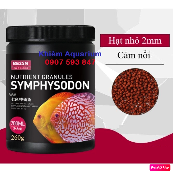 Cám bessn discus/symphysodon, giúp cá tăng trưởng, tăng màu cho cá cảnh, cá dĩa 270g