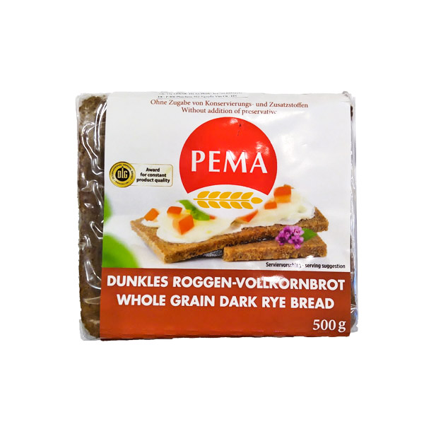 Bánh mì đen nguyên cám pema schwarzbrot 500g 500g