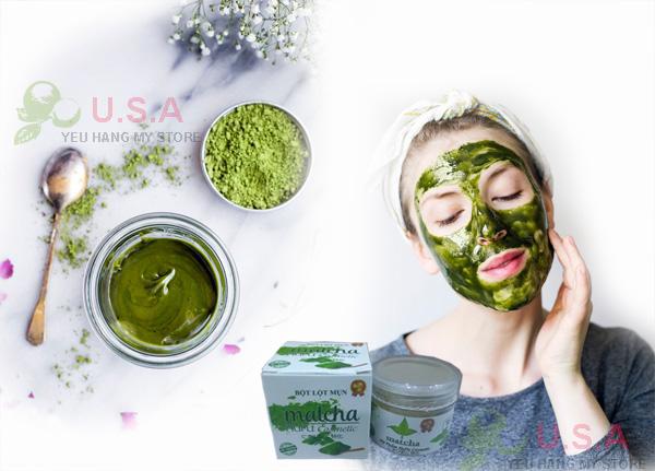 [HCM] lột cực mạnh, bay các loại mụn đầu đen, mụn cám, nám , tàn nhang -Bột lột mụn trà xanh HUPU