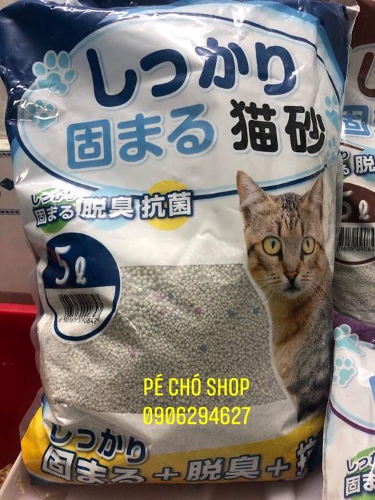Cát Mèo Nhật Bản thấm hút bao tốt Túi 5L (4kg) .