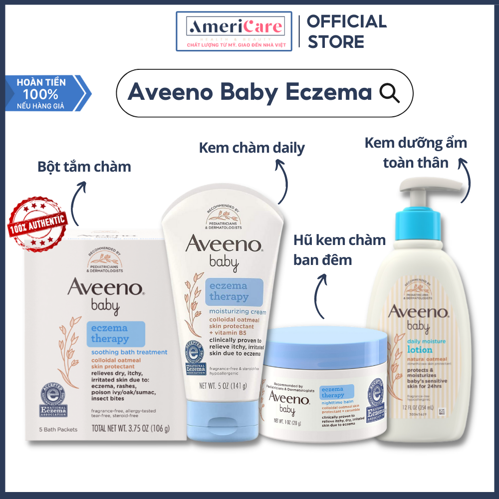 Bộ hỗ trợ chàm sữa aveeno eczema cho bé - bill mỹ