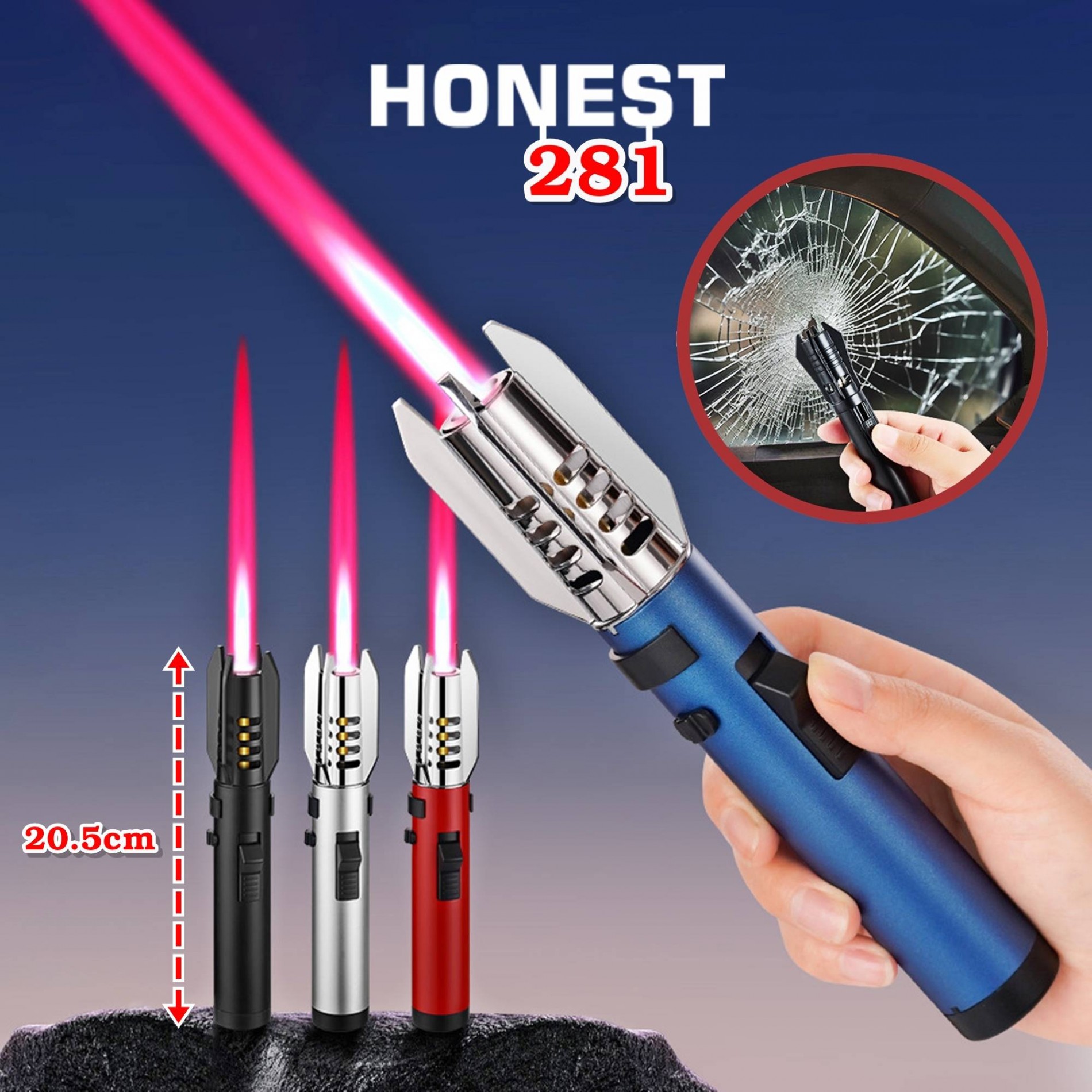  bật lửa khè 1 tia hô nét 281 kim loại   fullbox   - xài gas 