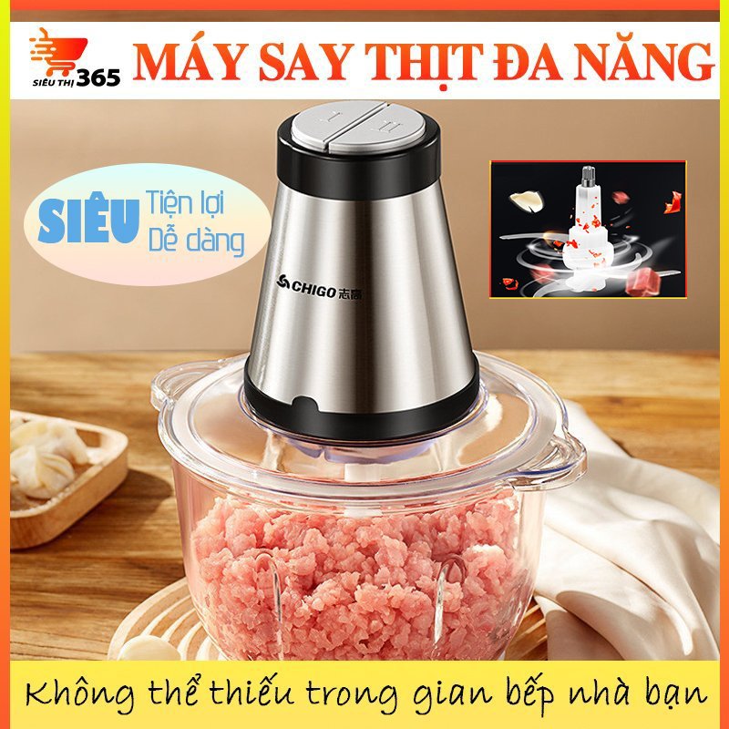 Máy Xay Thịt ,máy xay Thực Phẩm Đa Năng, Cối Thủy Tinh, 4 Lưỡi Đa Năng, Công Suất 300W, Dung Tích 2L, Máy Xay Tỏi Ớt, loại mơi. bảo hành 1 đổi 1