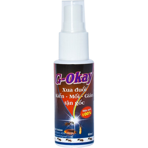 Lọ xịt kiến Gokay chính hãng 60ml an toàn không độc hại, diệt côn trùng hiệu quả